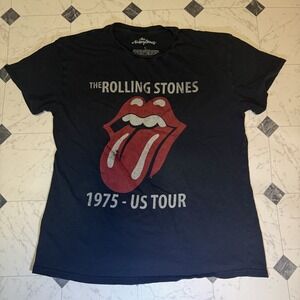 The Rolling Stones 1975 US Tour Graphic T-Shirt Black Men's L